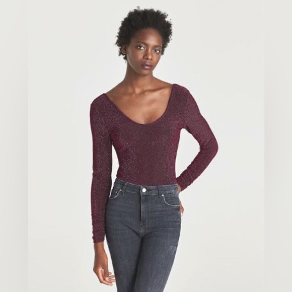 Zara Shimmery Knit Bodysuit Size Medium- NWT - Picture 3 of 8